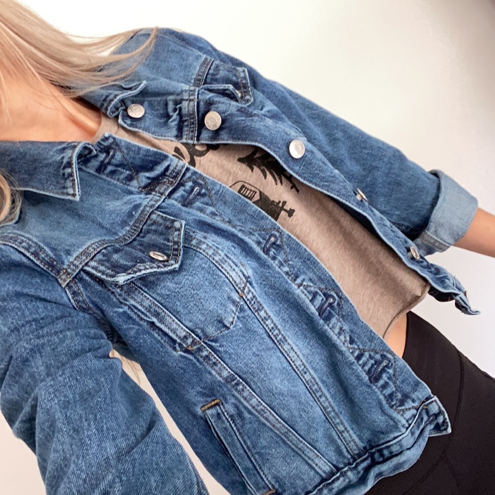 Gap Cropped denim jacket XS petite